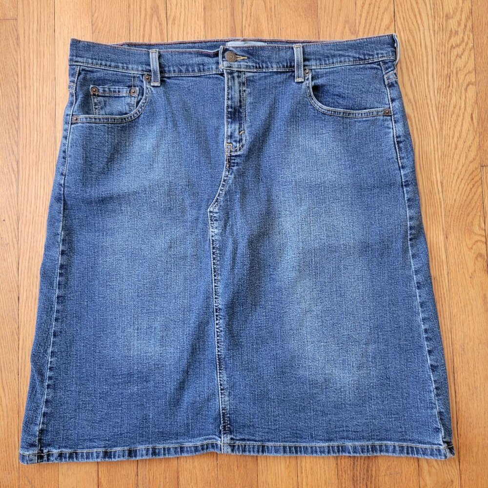 Levi Denim‎ Skirt Blue Jean Cotton Misses 18 Modest Church Grunge Y2K 90s